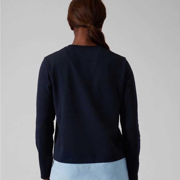 Athleta Gallery 2.0 Top Navy Blue Two Layer top - Picture 3 of 8